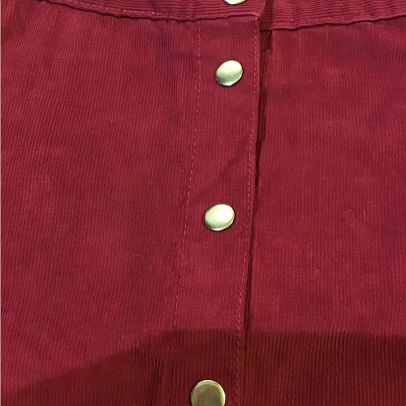 Maroon wine cranberry snap up corduroy mini skirt size L - Picture 11 of 14